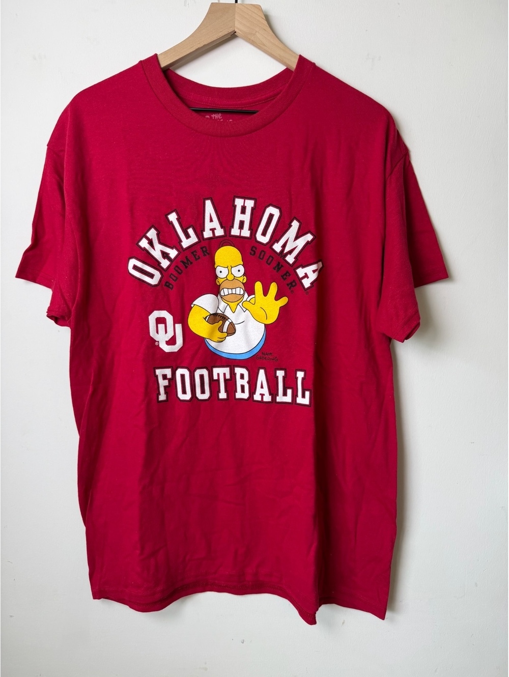 The Simpsons Oklahoma Football Red T Shirt Men’s Large NWOT